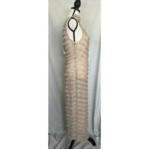 NWT Kimchi Blue Urban Outfitters Rita Ruffle Rose Dress Sheer Beige Tule Size M - Picture 6 of 16